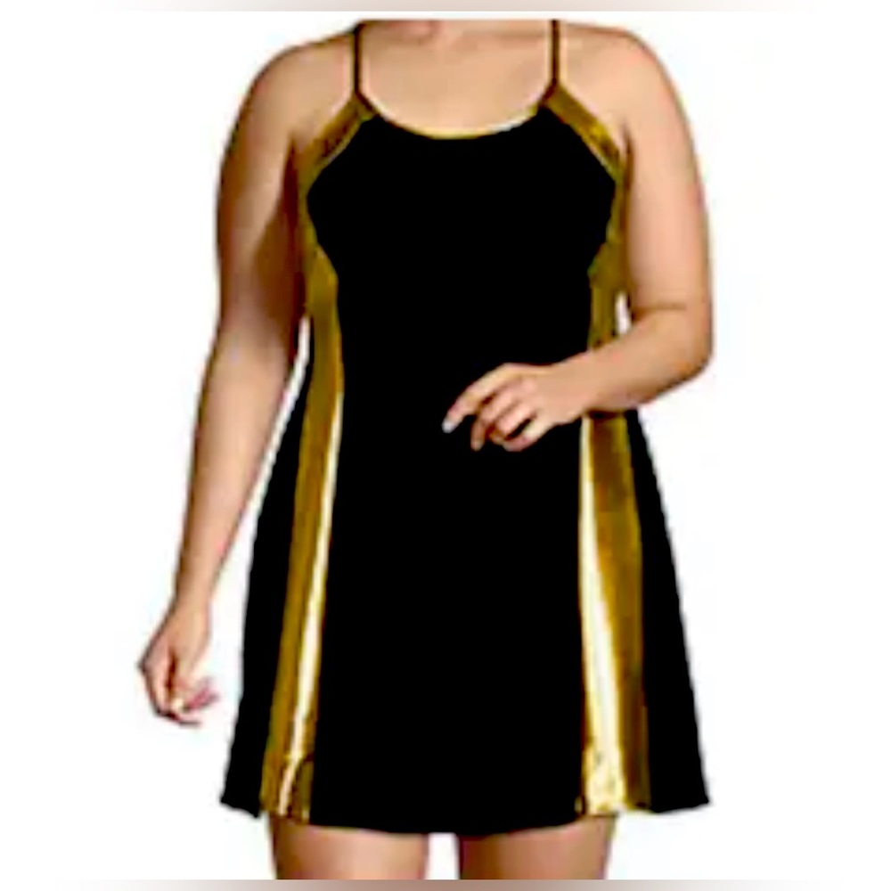 SPORTS ILLUSTRATED Black
Gold Racerback Tennis Dress